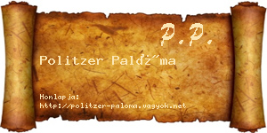 Politzer Palóma névjegykártya
